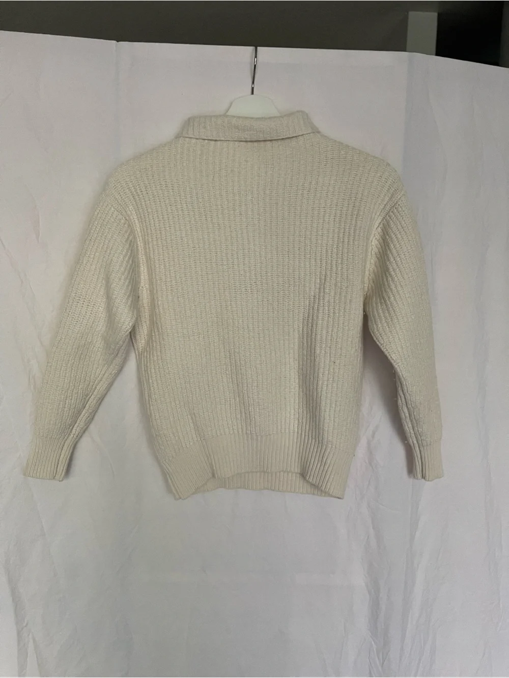 Wilfred Merino Wool Ribbed Mock Neck Sweater Cream Size XS minimalist luxury